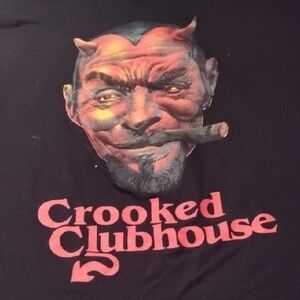 Men's Black Large Crooked Clubhouse Devil Streetwear Canada Designer Shirt